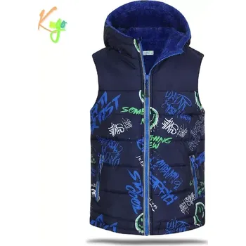 Chlapecké oblečení Chlapecká šusťáková vesta zateplená Kugo FM0368 modrá