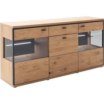 Komoda Komoda s vitrínou BARI (typ 02) dub sukatý bělený