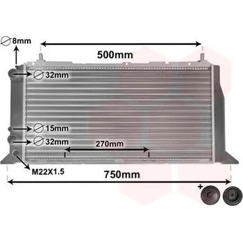 Chladič motoru Chladič, chlazení motoru VAN WEZEL 03002026