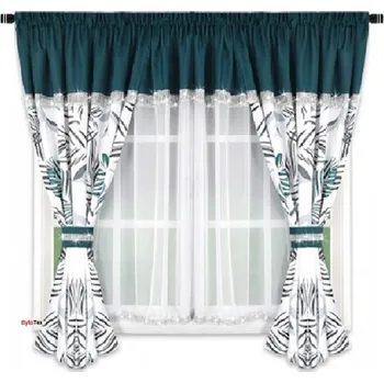 Záclona BytoTex Záclona se závěsem Lola, zelená/bílá, 400x160 cm