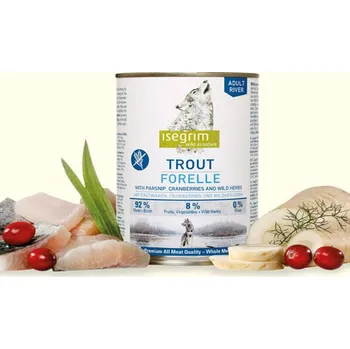 Krmivo pro psa Isegrim Dog Adult Trout + Parsnip, Cranberries & Wild Herbs 800g