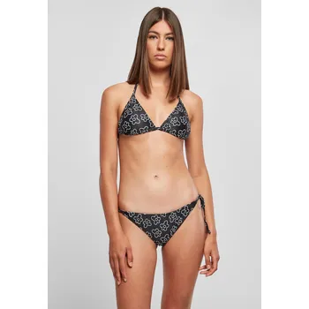 Dámské oblečení Dámské bikiny se vzorem trojúhelníku blackflower Urban Classics černá 2546154