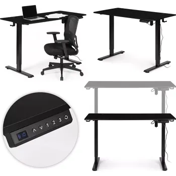 Elektrický výškově nastavitelný stůl 120 × 60 cm, 72–117 cm, černý ModernHome