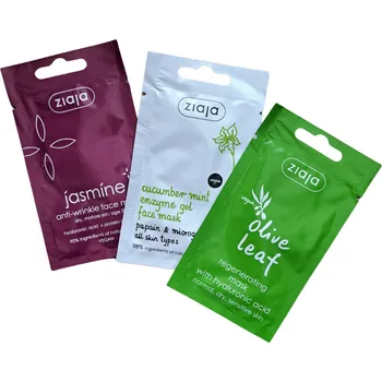 Pleťová maska Ziaja Ltd sada pleťových masek 3ks jasmínové máslo 50+, okurka máta, olivové listy (3x7ml)