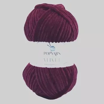Příze POPYARN Pletací příze Velvet B043 - vínová