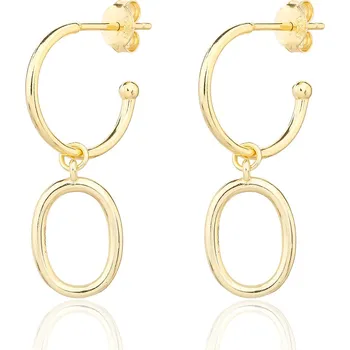 Náušnice Bealio BEALIO 13724 Stříbrné náušnice OVAL visací puzeta 03-13724-3862