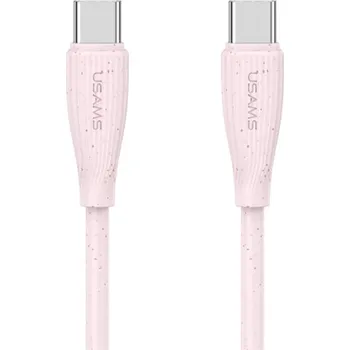 USAMS US-SJ716 nabíjecí a datový kabel - USB-C na USB-C - 1 m - růžový