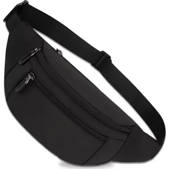 Kabelka Unisex sportovní ledvinka R37 (Dámská a pánská sportovní ledvinka - černá, 3x kapsa na zip)