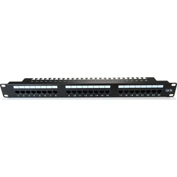 Počítač Patch panel 19" s 24 porty, kat. 5e, černý