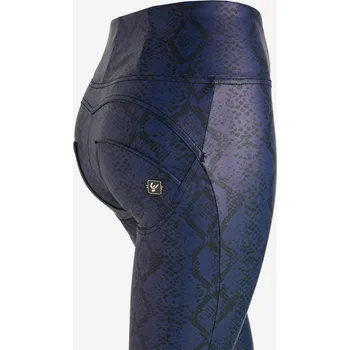 Dámské legíny Freddy dámské kalhoty WR.UP® s vysokým pasem ve stylu, umělá kůže, vzorované ve fialové barvě, superskinny Vybraná velikost: XXS
