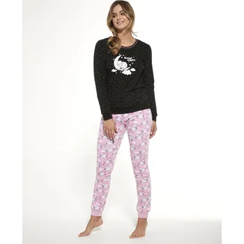 Dámské pyžamo CORNETTE Dámské pyžamo 721/301 Cornette Sheep - růžovo-černé - XL