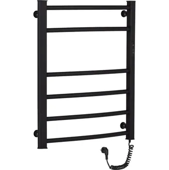 Radiátor CERANO - Elektrický sušák ručníků Luca, s displejem - 97 W - černá matná - 660x550 mm