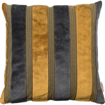 Polštář Žluto šedý sametový polštář DUTCHBONE SCOTT 45 x 45 cm