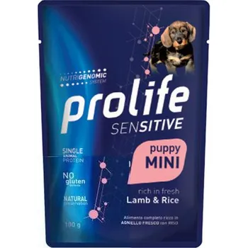 Krmivo pro psa Zoodiaco Prolife Sensitive Puppy Mini - Jehněčí s rýží 100g
