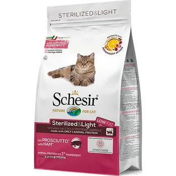 Krmivo pro kočku Schesir Cat Sterilized - Šunka s rýží 400g