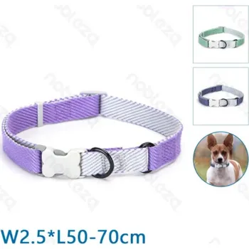 Obojek pro psa Obojek Nobleza s kostičkou Pastel L (š.2,5 cm x d.50-70 cm) Barva: Fialová