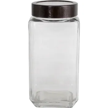 Dóza na potraviny Skleněná dóza na sypké potraviny Altom Design taupe čtvercová 1000 ml