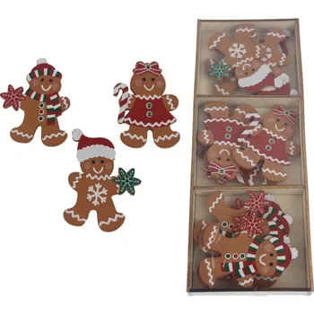 Vánoce Dekorace perníček, 9 ks D6441