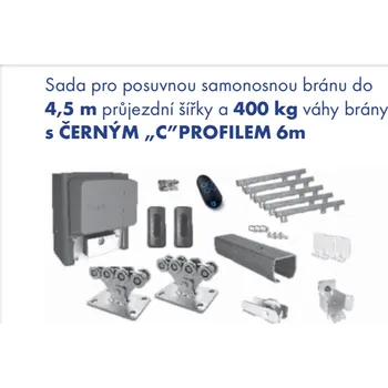 Pohon brány CAME POSUV 5 SB KOMPLETNÍ SESTAVA PRO POSUVNOU BRÁNU DO 400KG/4,5M, CAIS KIT ENZO SB