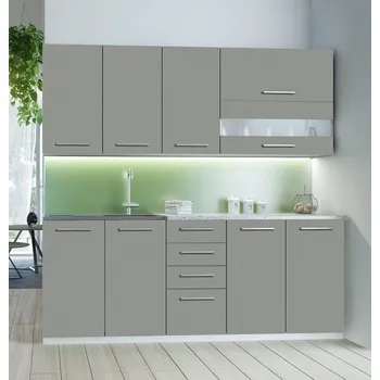 Kuchyňská linka Kuchyňská linka Como, 200 × 82/72 × 45 cm, platinově šedá COMO 200