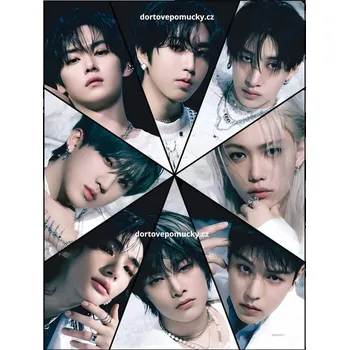 Jedlá dekorace na dort Stray kids č.1 - (jedlý papír nebo fondánový list) - Bez úprav / Jedlý papír / Bez decor gelu