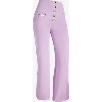 Dámské kalhoty Freddy kalhoty WR.UP SNUG v fialové barvě, reálné kapsy, vysoký pas na knoflíčky, velmi široké nohavice Vybraná velikost: S