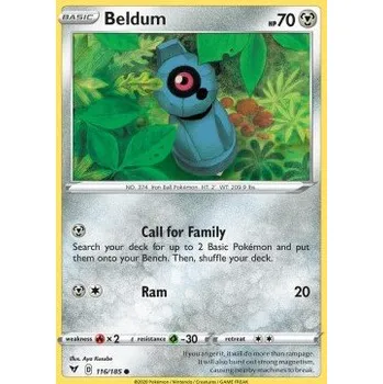 Karetní hra Pokémon VIV 116/185 Beldum - Vivid Voltage Stav: Near Mint, Verze: REVERSE HOLO