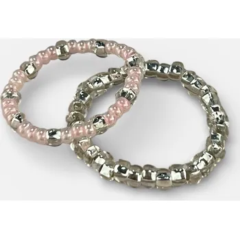 Prsten Nanny Prstýnek z korálků růžový set