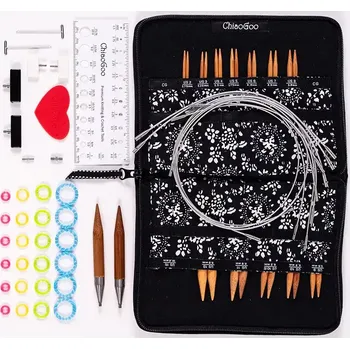 Nástroj na niť a příze ChiaoGoo Set vyměnitelných jehlic SPIN Bamboo Complete 13Cm (Set vyměnitelných jehlic ChiaoGoo SPIN Bamboo Complete 13Cm)