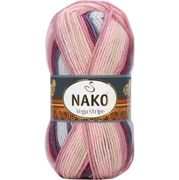 Příze Nako Pletací příze Nako Vega Stripe 82415 - růžová