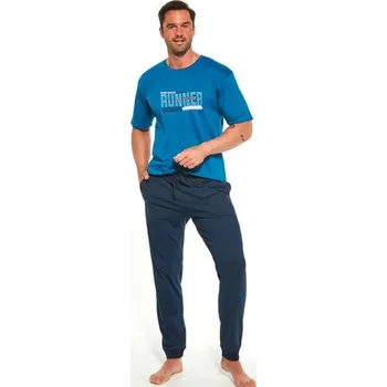 Pánské pyžamo CORNETTE Pánské pyžamo Cornette 462/182 - dlouhé, modré - XXL