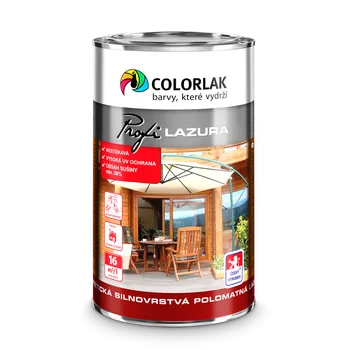 barva a nátěr na dřevo Profi lazura S1025 T0010 Bílý 0,9 l