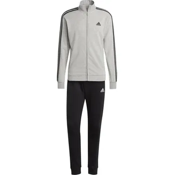 adidas Basic 3-Stripes French Terry Tracksuit Mens Medium Grey 2XL