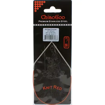 ChiaoGoo Knit Red ergonomické fixní kruhové jehlice 30 Cm 2,25mm (ChiaoGoo SS Knit RED™ Circulars - 12" 30 cm 2,25mm)
