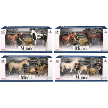 Dětské zboží Zvířátka z farmy - Set koně s hříbátkem 4 druhy