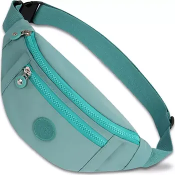 Kabelka Zelená ledvinka FANCY R42 (Praktická a stylová dámská ledvinka přes rameno, 3 kapsy na zip, voděodolná, barva zelená)