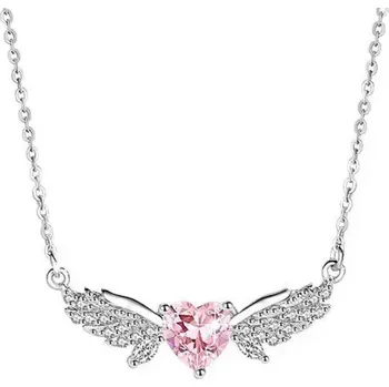 Řetízek Olivie Stříbrný náhrdelník SRDCE ANDĚLA 9484 Ag 925; ≤2,6 g.