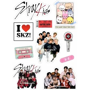 Jedlá dekorace na dort Stray kids č.3 - (jedlý papír nebo fondánový list) - Jedlý papír / Bez decor gelu