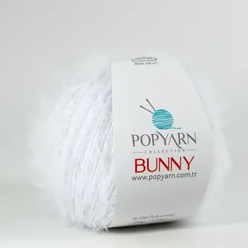 Příze POPYARN Příze Bunny B12 - bílá, 100g 170m