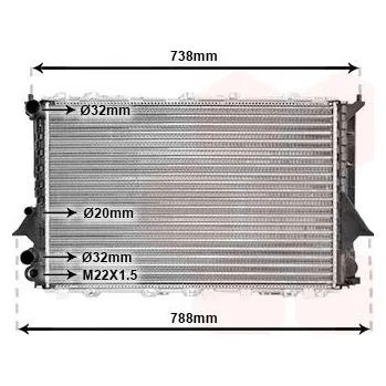 Chladič motoru Chladič, chlazení motoru VAN WEZEL 03002077