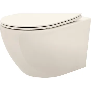 Závěsná WC mísa se SoftClose sedátkem REA Mini Carlo, Ecru