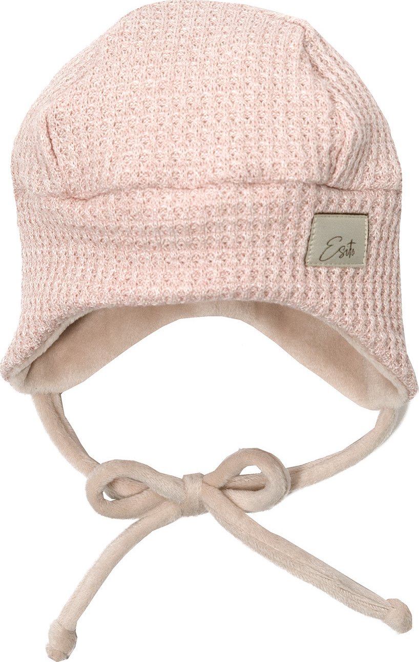 ESITO Čepice pro miminka Mimi svetrová Powder pink - růžová / 32 (ESITO Čepice pro miminka Mimi svetrová Powder pink - růžová / 32)