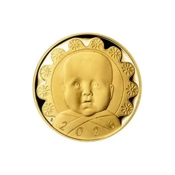 2026 Dukát k narození dítěte - miminko v peřince