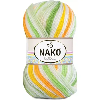 Příze Nako Pletací příze Nako Lolipop 80437 - zelenooranžová