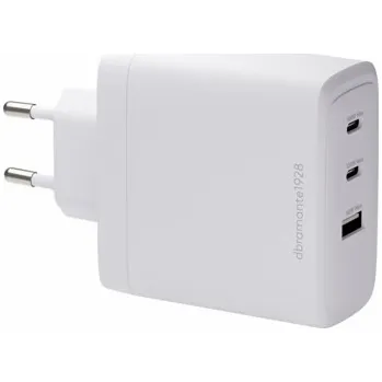dbramante1928 re-charge - Síťový adaptér - 100 Watt - 3 výstupní konektory (2 x USB-C, USB) - bílá