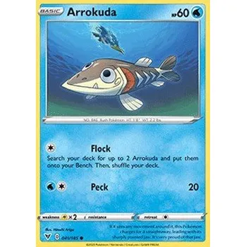 Karetní hra Pokémon VIV 041/185 Arrokuda - Vivid Voltage Stav: Near Mint, Verze: REVERSE HOLO