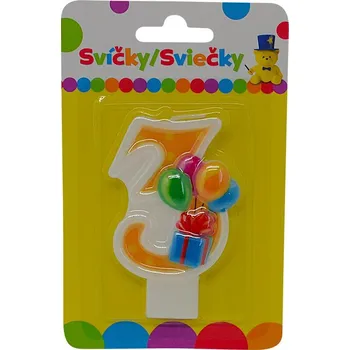 Magnetická kreslící tabulka Narozeninová svíčka s balónky a číslem 3.