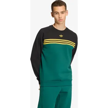 Pánská mikina Mikina adidas Chest Stripes Crewneck Sweatshirt Collegiate Green S