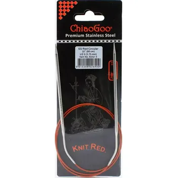Jehlice ChiaoGoo Knit Red ergonomické fixní kruhové jehlice 80 Cm 3,75mm (ChiaoGoo SS Knit RED™ Circulars - 32" 80 cm 3,75mm)