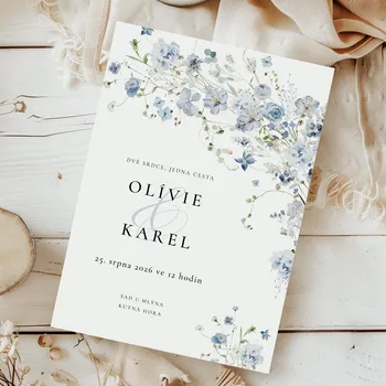 Svatební dekorace Svatební oznámení 360 – Jemná akvarelová květina